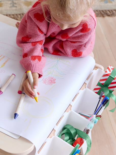 Table de dessin et briques de construction en bois FSC® blanc 5 - vertbaudet enfant 