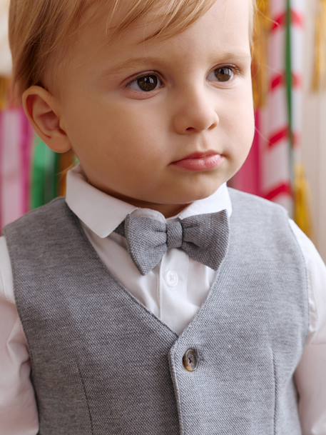 Ensemble bébé garçon chemise noeud pap gilet blanc 2 - vertbaudet enfant 
