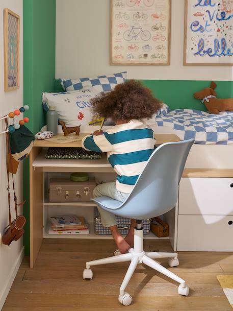 Lit enfant 90x190cm combiné avec bureau et rangement TEEN blanc 7 - vertbaudet enfant 