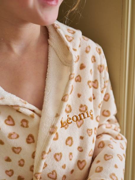 Peignoir enfant personnalisable Léopard, avec coton recyclé blanc imprimé 3 - vertbaudet enfant 