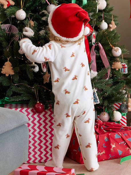 Ensemble bébé noël pyjama bonnet mixte capsule fratrie écru 8 - vertbaudet enfant 