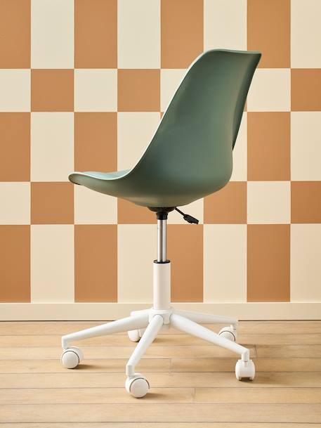 Chaise de bureau enfant à roulettes blanc+bleu+rose+vert 18 - vertbaudet enfant 