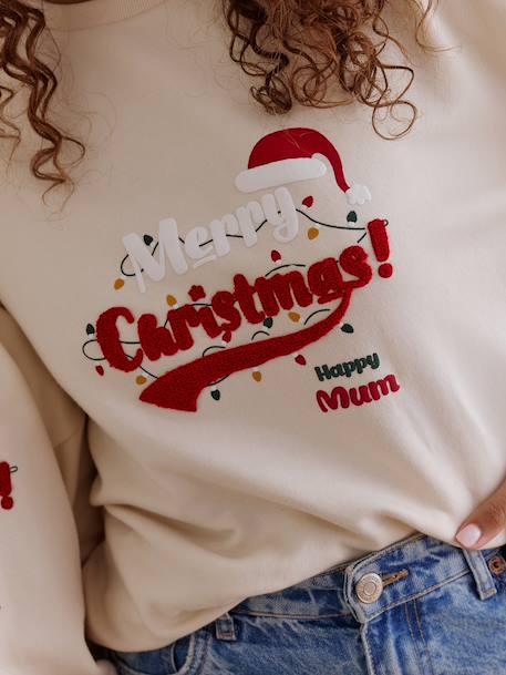 Sweat femme noël capsule famille vanille 3 - vertbaudet enfant 