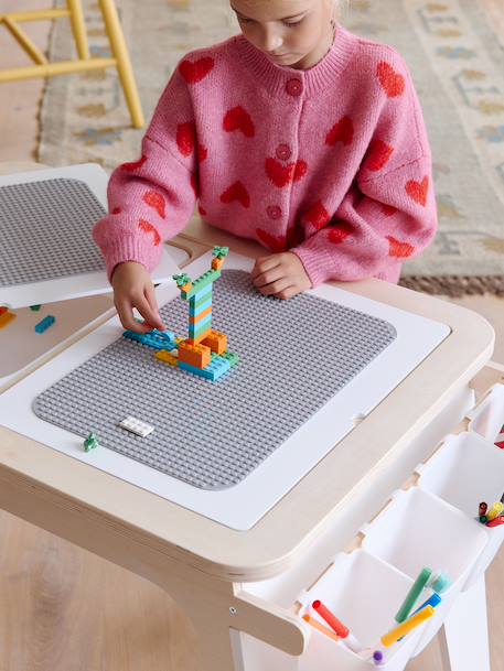 Table de dessin et briques de construction en bois FSC® blanc 3 - vertbaudet enfant 