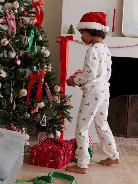 Ensemble enfant noël pyjama mixte bonnet capsule fratrie écru 11 - vertbaudet enfant 