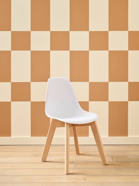 Chaise maternelle design scandinave blanc+rose 1 - vertbaudet enfant 