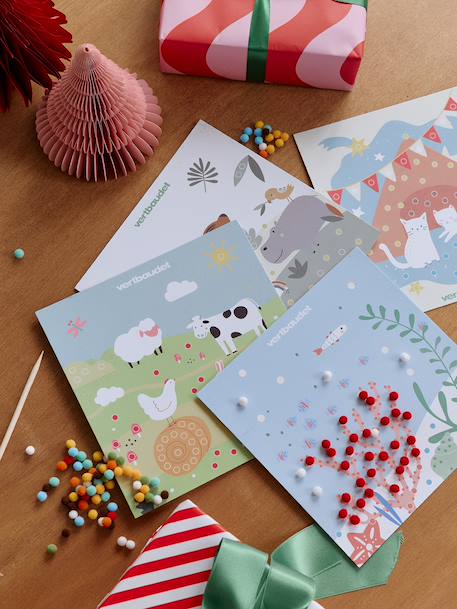 Coffret de tableaux à pompons multicolore 1 - vertbaudet enfant 