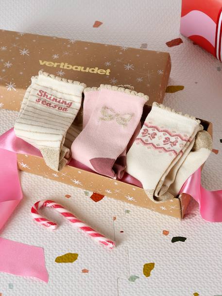 Coffret 3 paires de chaussettes Noël fille Assorties 1 - vertbaudet enfant 