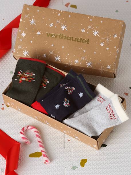 Fille-Sous-vêtement-Coffret de 3 paires de chaussettes Noël 