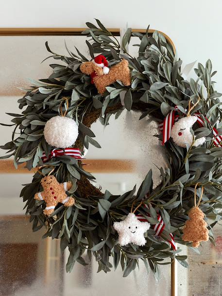 Lot 12 déco de Noël en sherpa beige 1 - vertbaudet enfant 