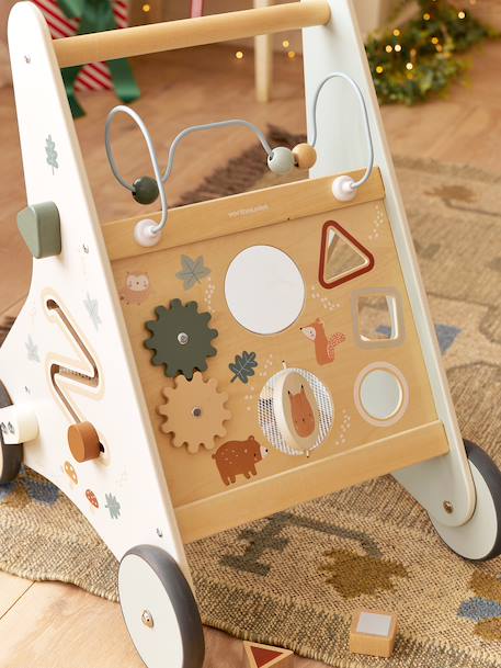 Chariot de marche avec freins en bois FSC® Cherry+Green Forest+Tanzanie 12 - vertbaudet enfant 