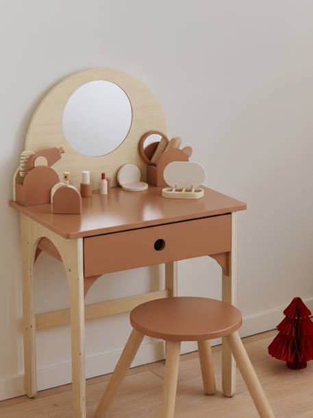 Coiffeuse + tabouret avec accessoires en bois FSC® caramel 9 - vertbaudet enfant 