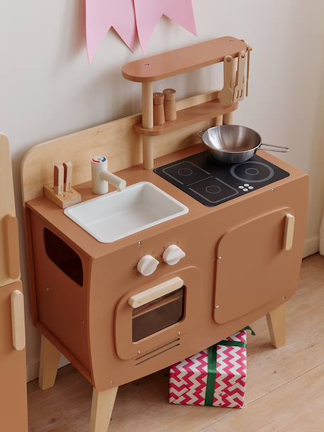 Cuisine en bois FSC® design caramel+vert 1 - vertbaudet enfant 