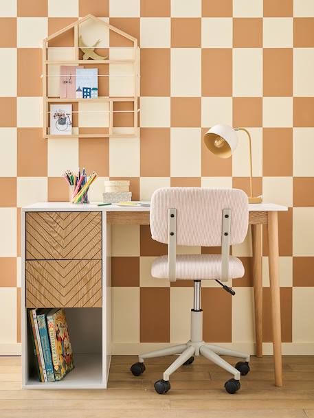 Bureau enfant CHEVRONS blanc/bois 4 - vertbaudet enfant 