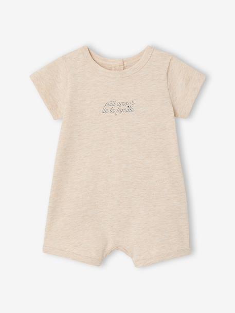Coffret bébé 2 combishorts en coton bio beige chiné 4 - vertbaudet enfant 