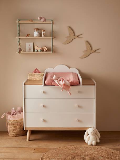 Commode avec poignées personnalisables LIGNE CONFETTI blanc+Vert 1 - vertbaudet enfant 