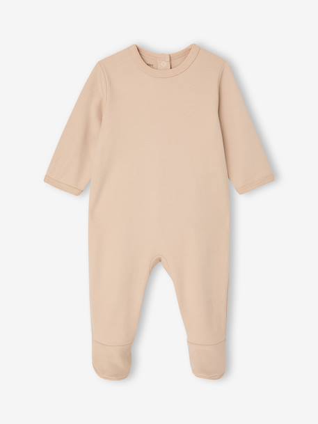 Lot 3 pyjamas bébé en coton bio beige+écru+vert sauge 3 - vertbaudet enfant 