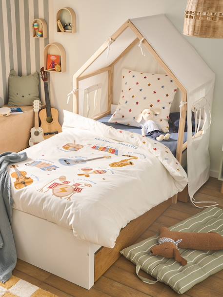 Lit enfant cabane 90x190cm blanc 1 - vertbaudet enfant 