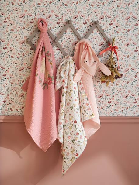 Lot de 3 langes en gaze de coton LAPIN ENCHANTÉ lot rose 1 - vertbaudet enfant 