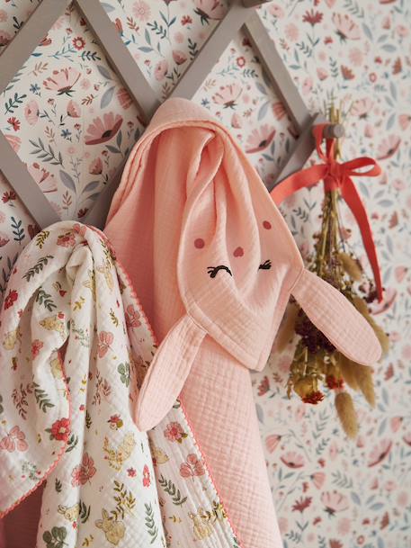Lot de 3 langes en gaze de coton LAPIN ENCHANTÉ lot rose 2 - vertbaudet enfant 