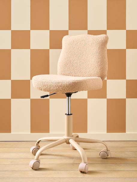 Chaise à roulettes enfant en sherpa Ourson beige 1 - vertbaudet enfant 