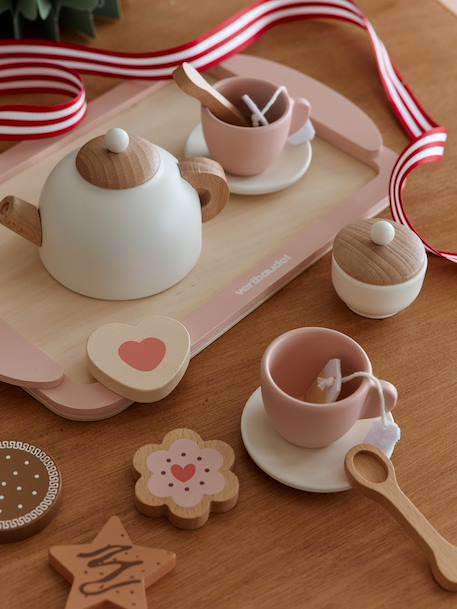 Service à thé en bois FSC® rose 1 - vertbaudet enfant 