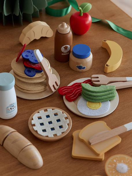 Grand set du petit-déjeuner en feutrine et bois FSC® bois 1 - vertbaudet enfant 