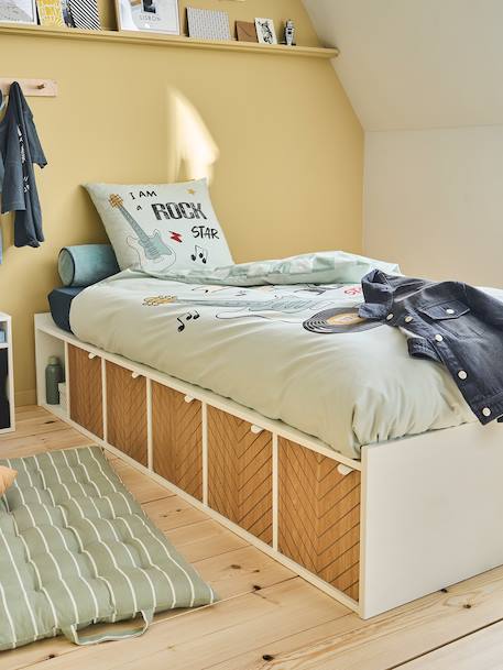Lit enfant SQUARE avec rangement blanc 3 - vertbaudet enfant 