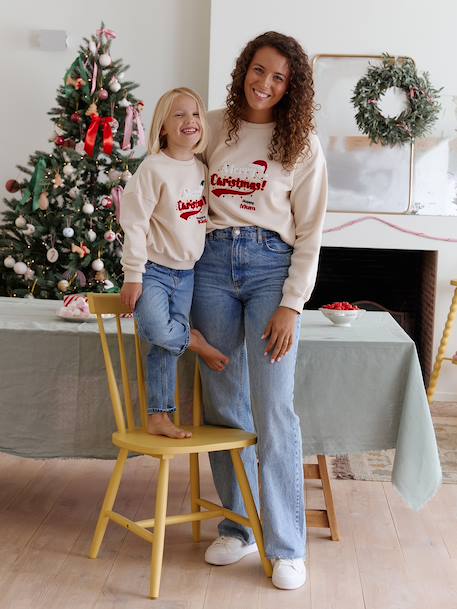 Sweat femme noël capsule famille vanille 4 - vertbaudet enfant 