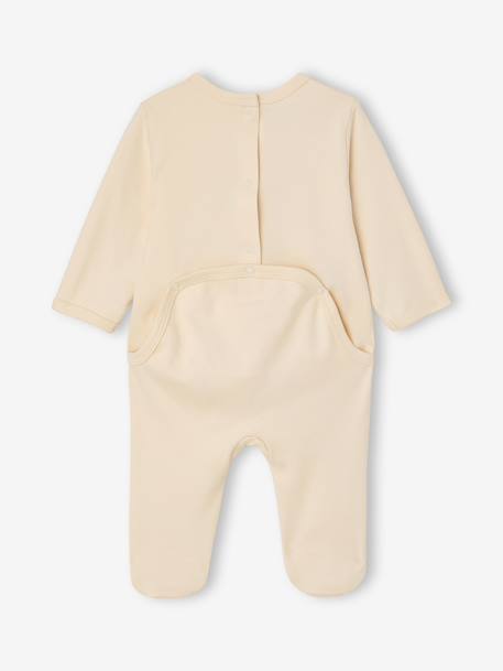 Lot 3 pyjamas bébé en coton bio beige+écru+vert sauge 5 - vertbaudet enfant 