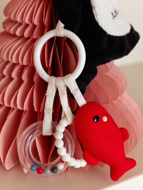 Doudou plat pingouin personnalisable et hochet BANQUISE blanc 2 - vertbaudet enfant 