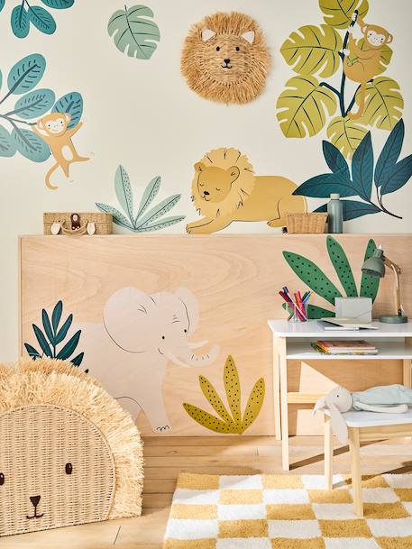 Panier de rangement Lion en corde de papier et raphia beige 2 - vertbaudet enfant 