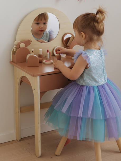 Coiffeuse + tabouret avec accessoires en bois FSC® caramel 8 - vertbaudet enfant 