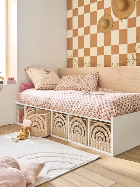 Lit enfant SQUARE avec rangement blanc 1 - vertbaudet enfant 