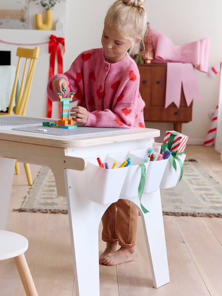 Table de dessin et briques de construction en bois FSC® blanc 2 - vertbaudet enfant 