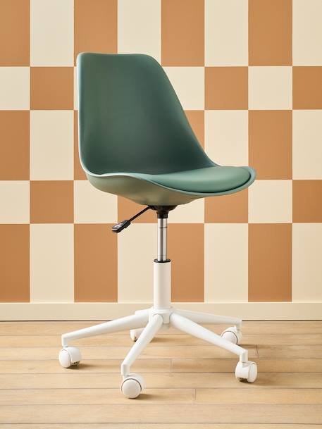 Chaise de bureau enfant à roulettes blanc+bleu+rose+vert 16 - vertbaudet enfant 