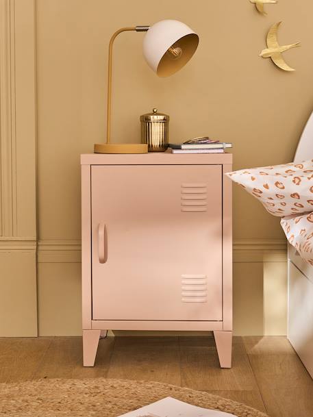 Table de chevet 1 porte en métal rose+vert 1 - vertbaudet enfant 