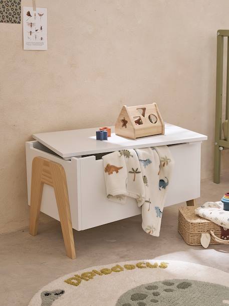 Coffre à jouets RÉTRO blanc 1 - vertbaudet enfant 