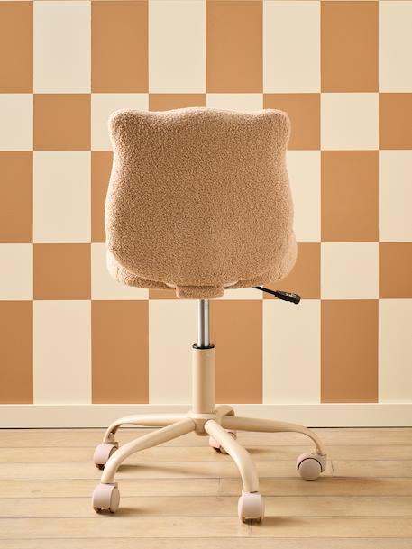 Chaise à roulettes enfant en sherpa Ourson beige 2 - vertbaudet enfant 
