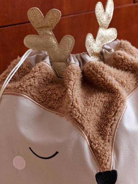 Sac hotte renne de Noël beige doré 2 - vertbaudet enfant 