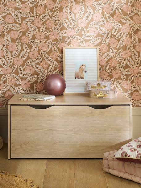 Coffre de rangement / banc à roulettes blanc+bois 8 - vertbaudet enfant 