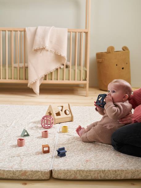 Tapis de motricité pliable et déhoussable babylon+Cœur fondant+pétales 1 - vertbaudet enfant 