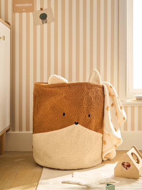 Panier Renard en sherpa caramel 1 - vertbaudet enfant 