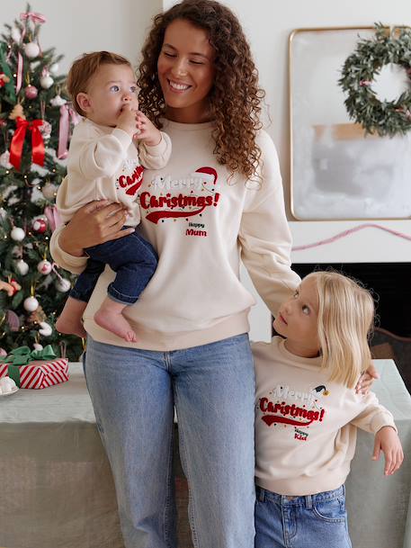 Sweat bébé Noël capsule famille vanille 2 - vertbaudet enfant 