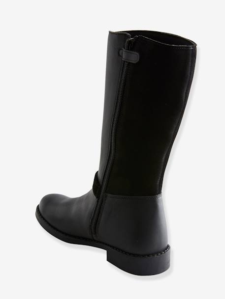 Bottes cavalières fille en cuir Noir 3 - vertbaudet enfant 