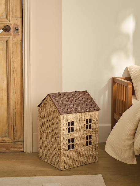 Panier Maison en corde de papier beige 2 - vertbaudet enfant 