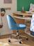 Chaise de bureau à roulettes enfant en velours bleu+rose poudré 1 - vertbaudet enfant 