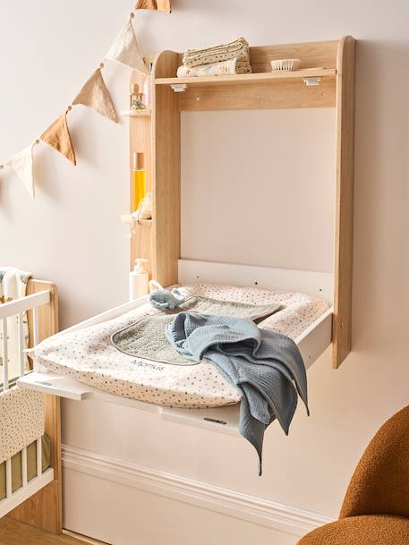 Table à langer murale avec rangement bois 1 - vertbaudet enfant 