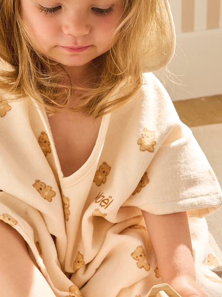 Poncho de bain bébé personnalisable PETIT OURS, avec coton recyclé blanc imprimé 4 - vertbaudet enfant 