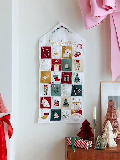 Calendrier de l'Avent Merry Christmas personnalisable blanc imprimé 1 - vertbaudet enfant 